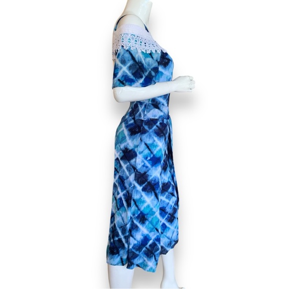 HAILEY LYN TIE DYE & LACE TRIM MATCHING TOP & PANTS. WOMEN’S SIZE SMALL PETITE - Picture 3 of 9